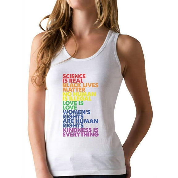 Pride Tank Top for Women LGBTQ Gifts Gay Rainbow Flag No Hate Racerback Tops XX-Large White