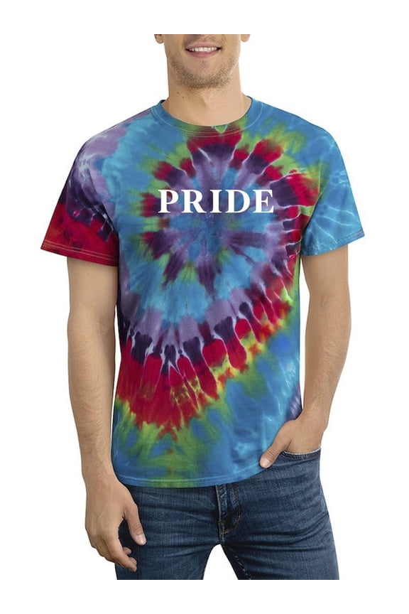 Pride Text Tie-Dye Spiral Men -Smartprints Designs, Male Small
