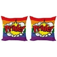 thumbnail image 1 of Ambesonne Rainbow Throw Pillow Cover 2 Pack, Pop Art Comics Pride, 24", Multicolor, 1 of 2