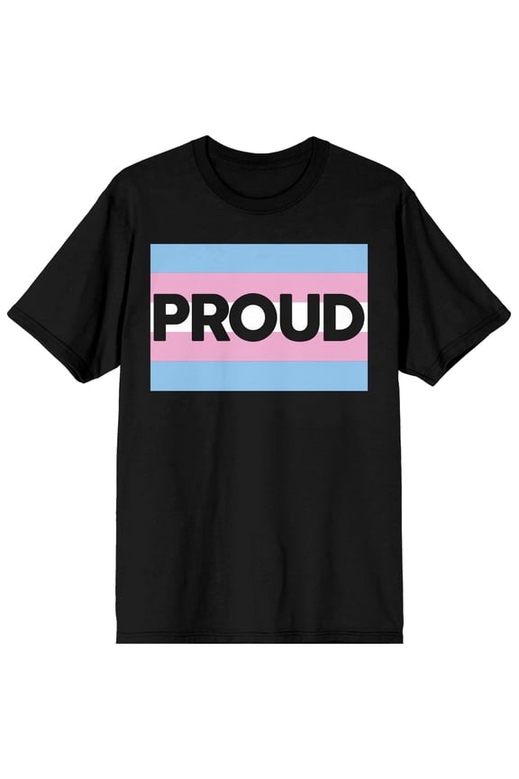 Pride Trans Flag Men's Black T-Shirt-Medium