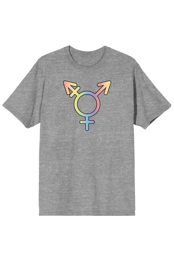 Pride Trans Symbol Men's Gray Heather T-shirt-Medium