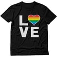 thumbnail image 1 of Pride Tshirt Love is Love Gay Mens Equality Rainbow LGBTQ Shirts for Men Small Black, 1 of 3