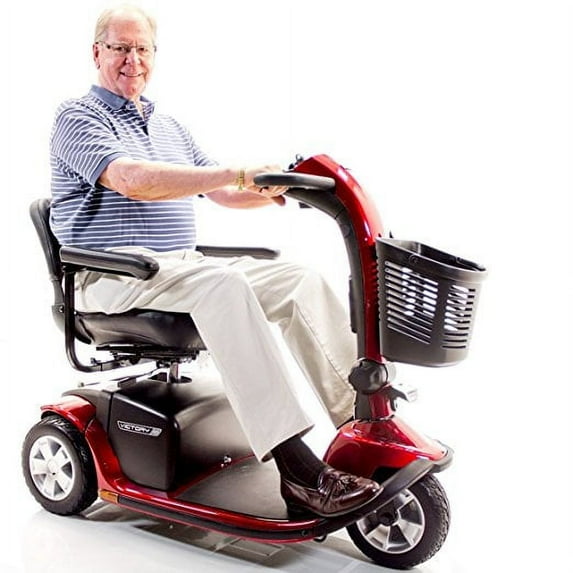 Pride VICTORY 10 Pride 3-wheel Electric Mobility Scooter SC610 - RED