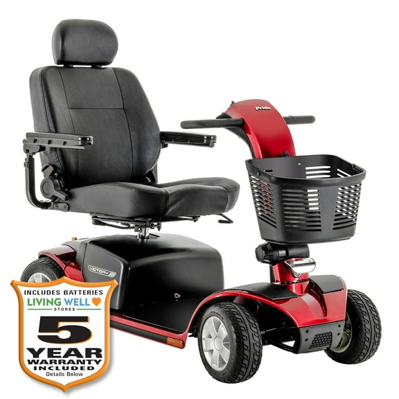 Pride Victory 10 4-Wheel Heavy Duty Mobility Scooter, 400 Lbs. Weight Capacity, With Available 5-Year Extended Warranty