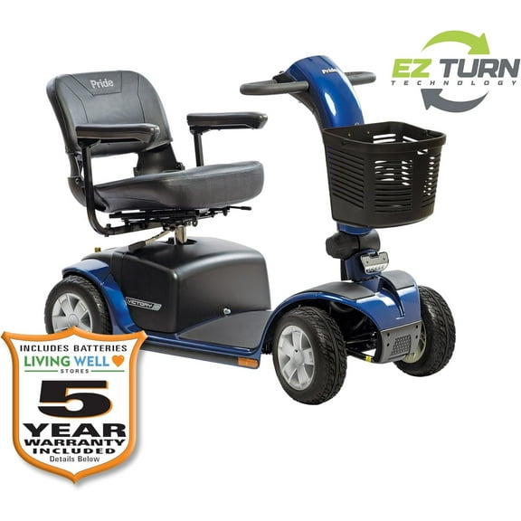 Pride Victory 10 4-Wheel Scooter, EZ Turn Technology, 400 lbs. Weight Capacity, with 5-Year Extended Warranty
