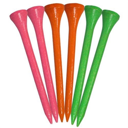 Pride Wood Golf Tee, 2-3/4 Inch Citrus Mix, 100 Count