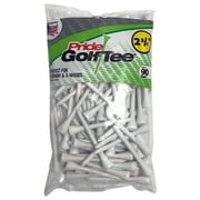 Pride Golf Tees – 2.75" Wood, White, 90 Count – Durable, Classic Golf Tees for Golf, Consistent Drives