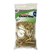 Pride Deluxe Golf Tee 3-1/4" Natural – 90 Count 100% Solid Hardwood Tees for Trusted Performance and Classic Durability