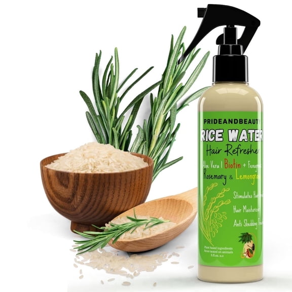 PrideandBeauty Fermented Rice Water Hair Spray with Rosemary, Biotin, Caffeine & Keratin, 4 fl oz