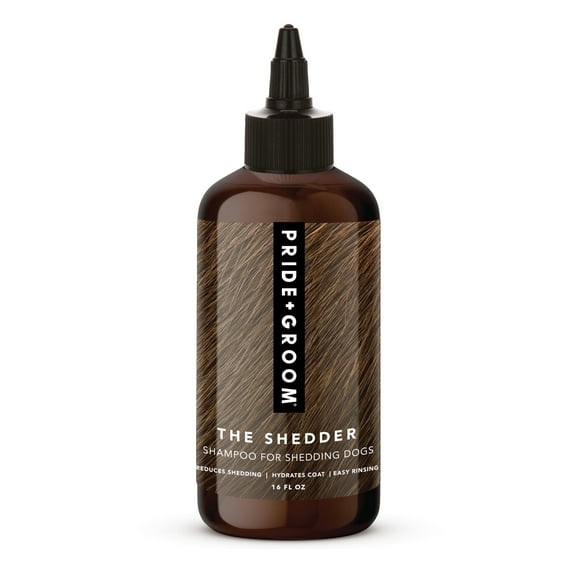 Pride + Groom The Shedder Dog Shampoo | Natural Anti-Shedding Formula for Dry Itchy Skin & Coat Health | 16 oz