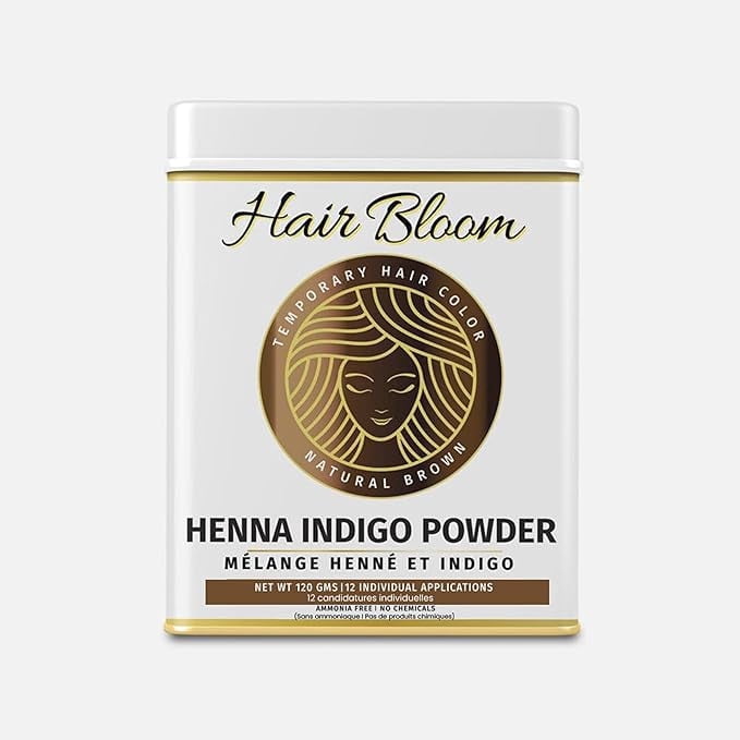 Pride Of India Natural Brunette Hair Color | NET WT 120 GMS | Plant Hair Dye With Mehendi Powder | 12 individual Sachets (10G Each) | Reusable Brush And Tray | Shiny And Smooth Finish