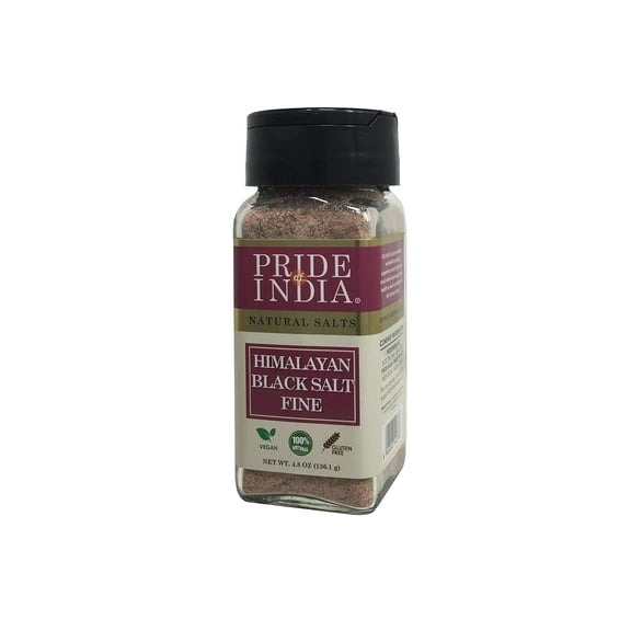 Pride Of India - Himalayan Black Rock Salt - Fine Grind, (4.8 oz) - Kala Namak, Contains 84+ Minerals, Perfect for Cooking, Tofu Scramble