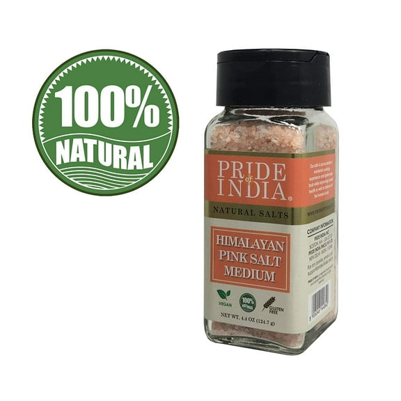 Pride of India Pure Himalayan Pink Salt, Medium Grind, 4.2 oz