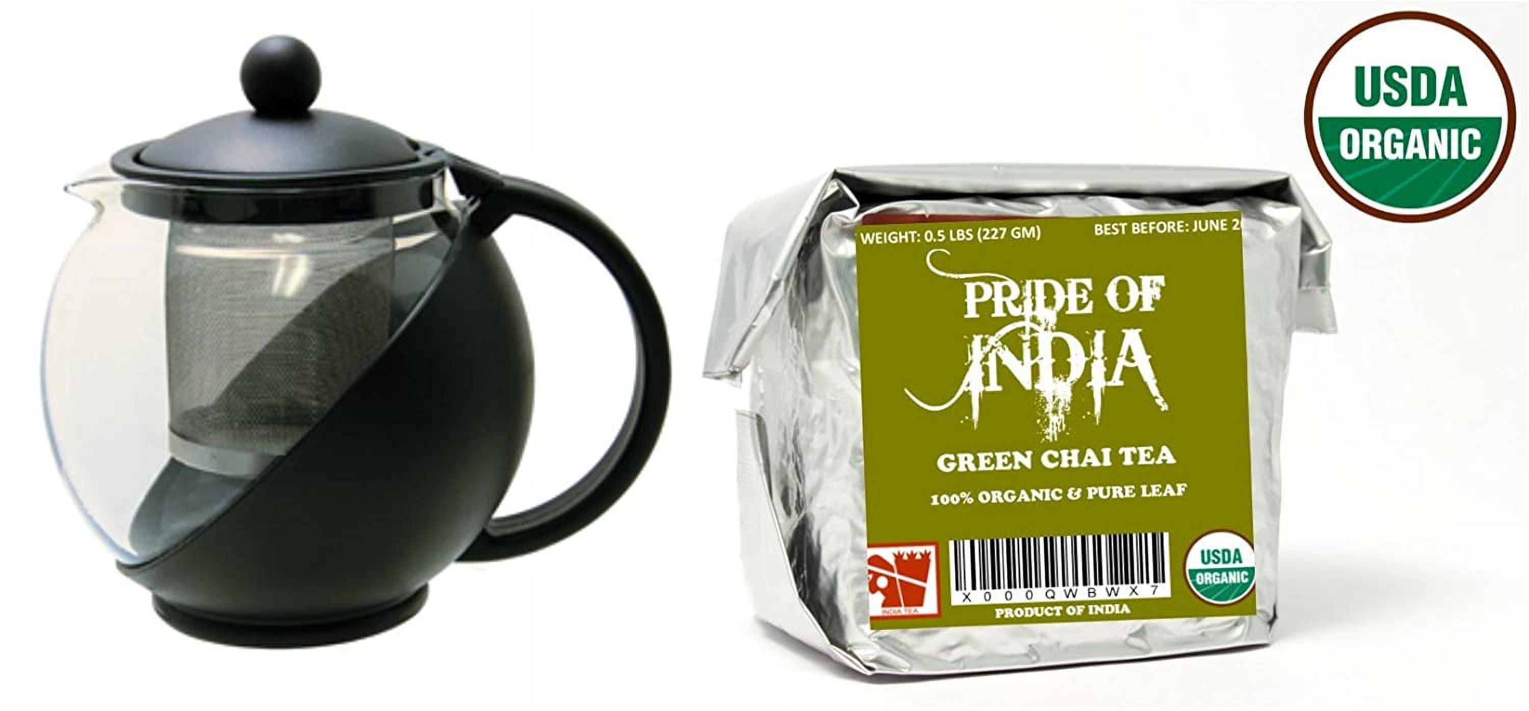 https://i5.walmartimages.com/seo/Pride-of-India-Organic-Green-Chai-Tea-Half-Pound-Full-Leaf-Tempered-3-Cup-Glass-Tea-Pot-w-Removable-Infuser-25-Fluid-Ounces-Combo_38ea08c0-5383-4cf3-b07c-2cb7907edc02.e1f0eb1b460486aab1a51fa0a2212116.jpeg