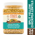 thumbnail image 1 of Pride of India | Indian Split Yellow Chickpea Lentils 1.5 Pound Jar | Protein & Fiber Rich Chana Dal | Perfect For Curries, Kitchari, Fritters, Soup, Salad, Flatbreads | All Natural, Vega, 1 of 7