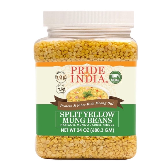Pride of India | Split Yellow Mung Beans 1.5  lb | Vegan, Gluten Free