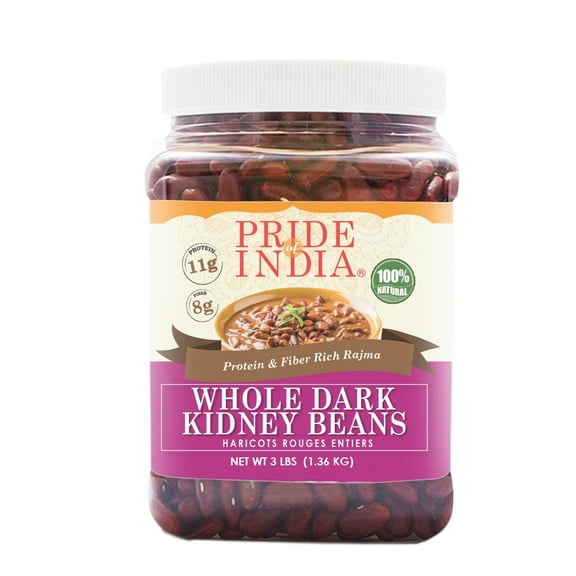 Pride Of India Indian Whole Dark Kidney Beans Rajma, 3.0 lb