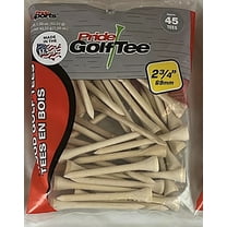 PrideSports 2 3/4” Natural Hardwood Golf Tees – Durable Wood Tees for Consistent Performance, 45 Count