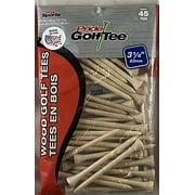 PrideSports 3.25  Natural Hardwood Golf Tees   Durable Wood Tees for Oversized Drivers, 45 Count