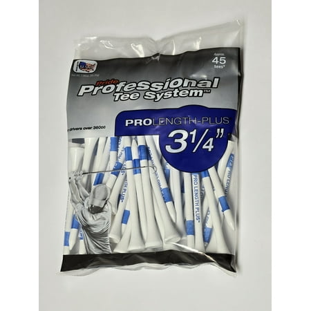 PrideSports 3-1/4" White Golf Tees, 45-Count, Pride PTS, Wood Tees for Driver & 3-Wood