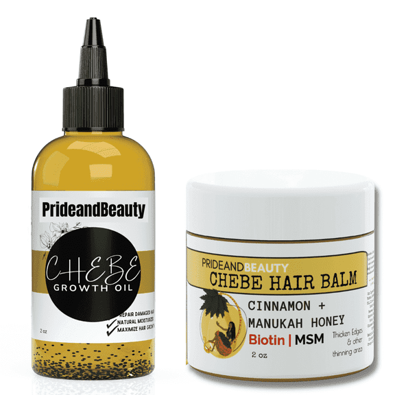 PrideandBeauty Chebe Hair Oil & Balm Bundle Natural Hair Oil and Balm for Hair Growth & Strengthening