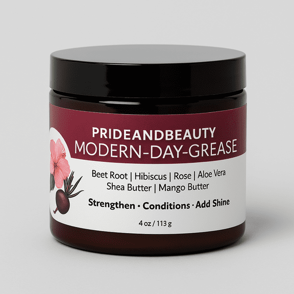 PrideandBeauty Modern-Day Hair Grease with Hibiscus, Aloe Vera, Shea & Mango Butter – Moisturizes, Strengthens & Adds Shine, 4oz