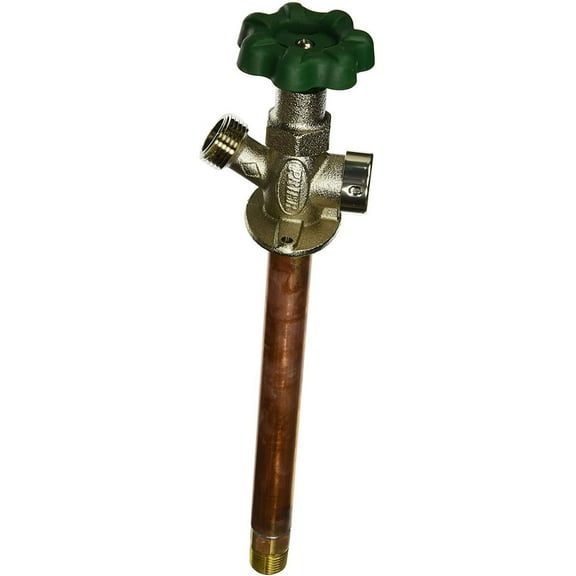 Prier Quarter-Turn Anti-Siphon Outdoor Hydrant P-164D08 - Frost Free Brass Valve - 8" Length