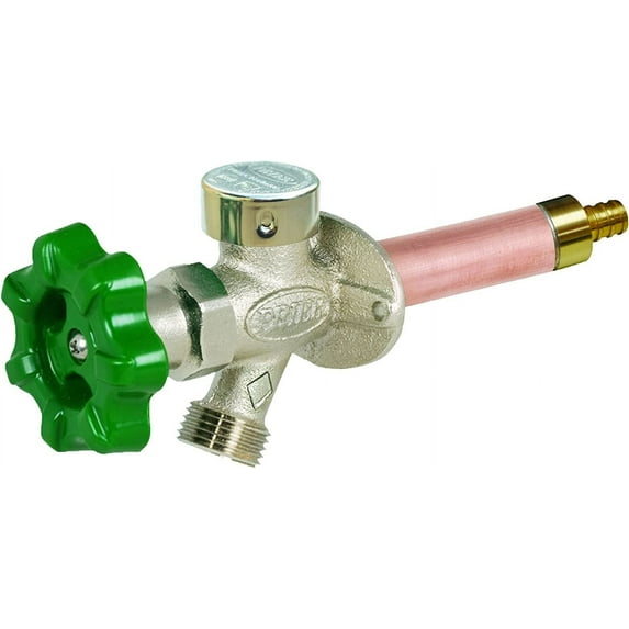 Prier P-164X12 12-Inch Quarter Turn Anti-Siphon Wall Hydrant with Soft Grip Handle and 1/2-Inch Crimp Pex