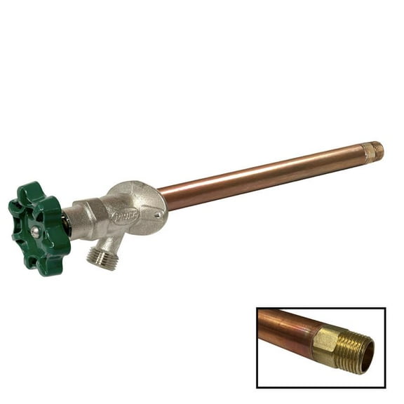 Prier Products 4330072 0.2 x 12 in. Sweat Brass Freezeless Wall Hydrant
