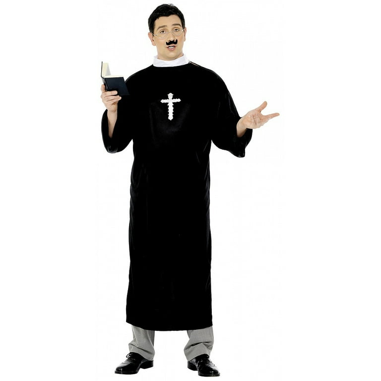 Priest Costume Adult Black White Priest Costume Adult Black White