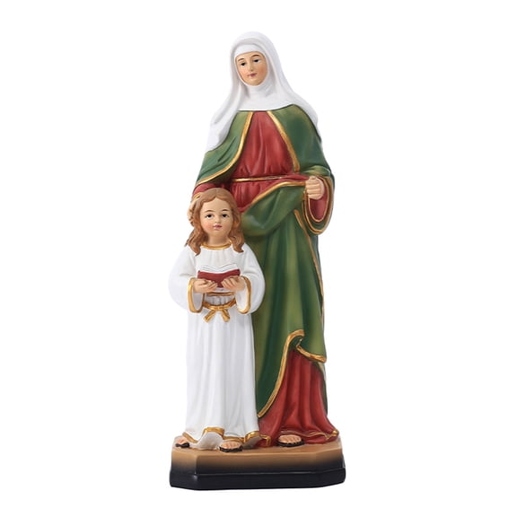 Priest Anne with Marys Sculpture Religious Renaissances Figurines Statue Home Decors Christian Priest Statue 8.5" Highs
