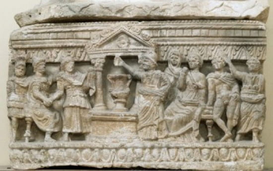 Priest Consulting the Oracle SculptureRelief Museo Guarnacci Volterra Italy Canvas Art - (18 x 24)