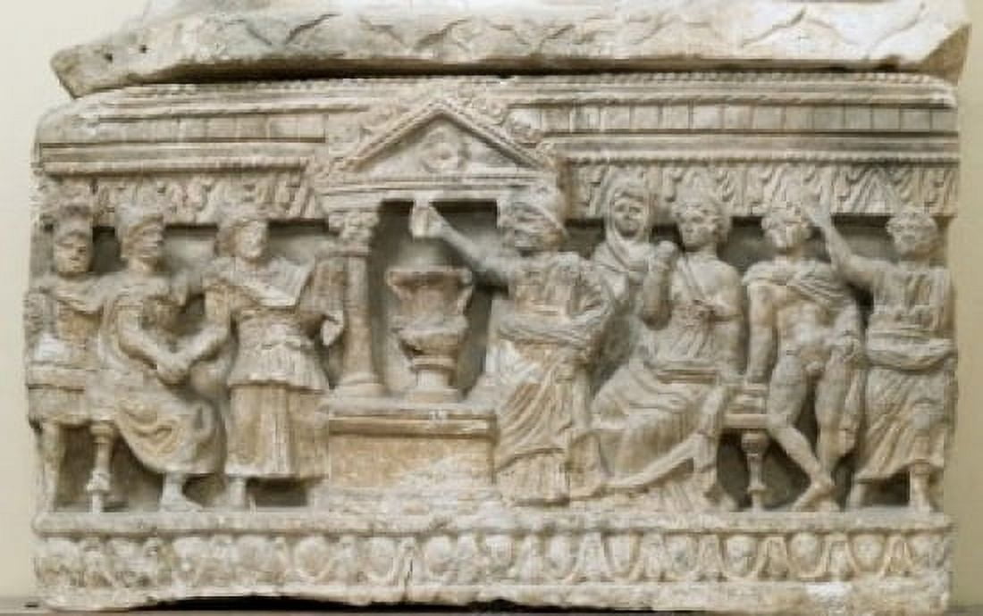 Priest Consulting the Oracle SculptureRelief Museo Guarnacci Volterra Italy Canvas Art - (24 x 36)