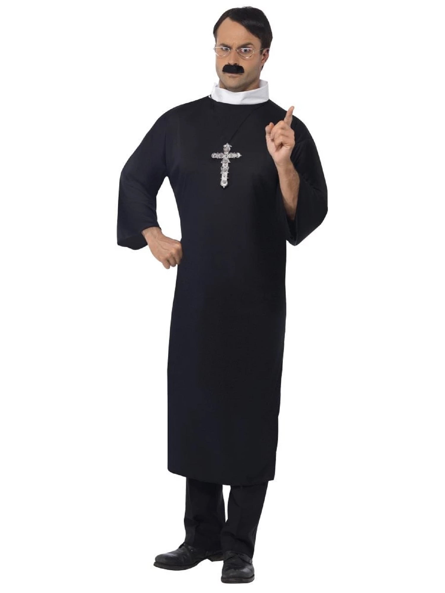 Priest Costume Adult Black White Saints Sinners Large Male Fancy Dress ...
