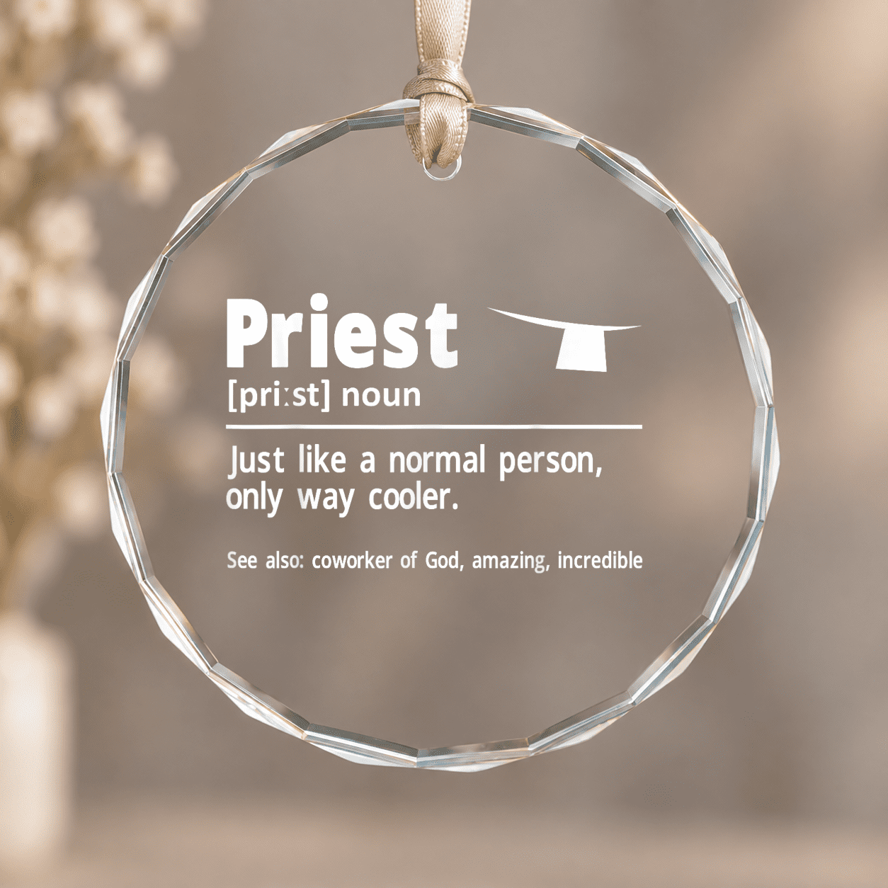 Priest Definition Christian Priest Ornament, Home Decor, Circle Glass ...