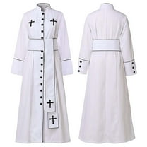 Priest Gothic Robe Halloween Outfit Minister Vestment For Adults Party Carnival