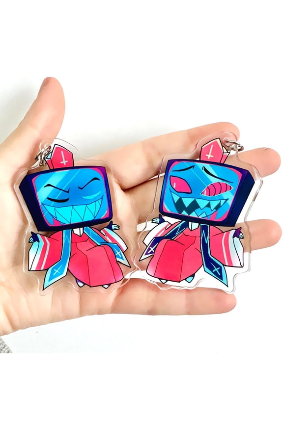 Priest Vox - Hazbin Hotel Keychain - cute chibi Vox Keychain (1 keychain)