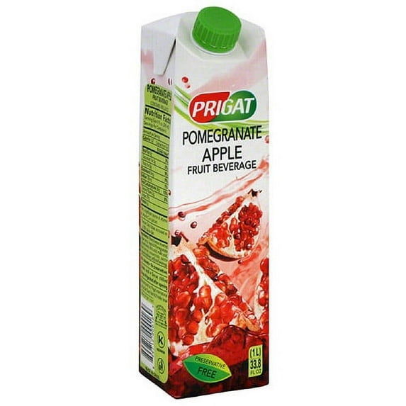 Prigat Pomegranate Apple Fruit Beverage, 33.8 fl oz, (Pack of 12)