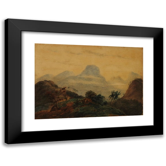 Prilidiano Pueyrredòn 14x11 Black Modern Framed Museum Art Print Titled - Landscape (Memory of Brazil) (Between 1840 and 1870)