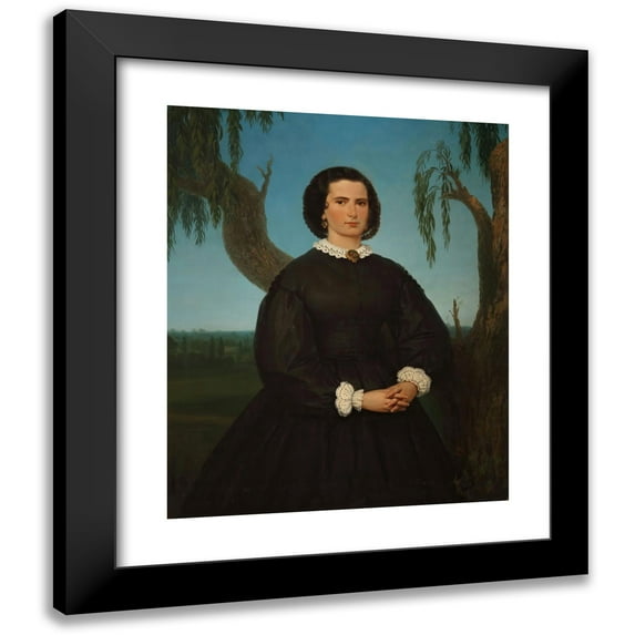 Prilidiano Pueyrredòn 15x18 Black Modern Framed Museum Art Print Titled - Portrait of Mrs. Josefa Saenz Valiente (1866)