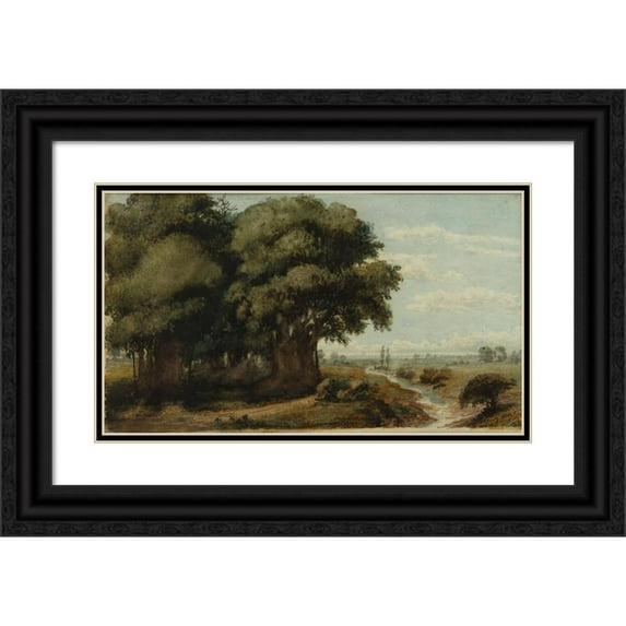 Prilidiano Pueyrredòn 18x12 Black Ornate Wood Framed Double Matted Museum Art Print Titled - Caprocho (Olivos 13 Nov. 1858) (Between 1840 and 1870)
