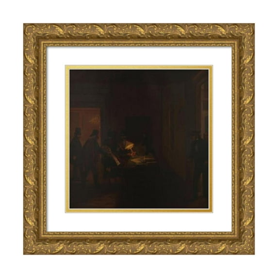 Prilidiano Pueyrredòn 20x20 Gold Ornate Framed and Double Matted Museum Art Print Titled - Maza Murder (From 1840 Until 1870)