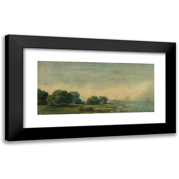 Prilidiano Pueyrredòn 24x13 Black Modern Framed Museum Art Print Titled - Coast Landscape (Between 1840 and 1870)