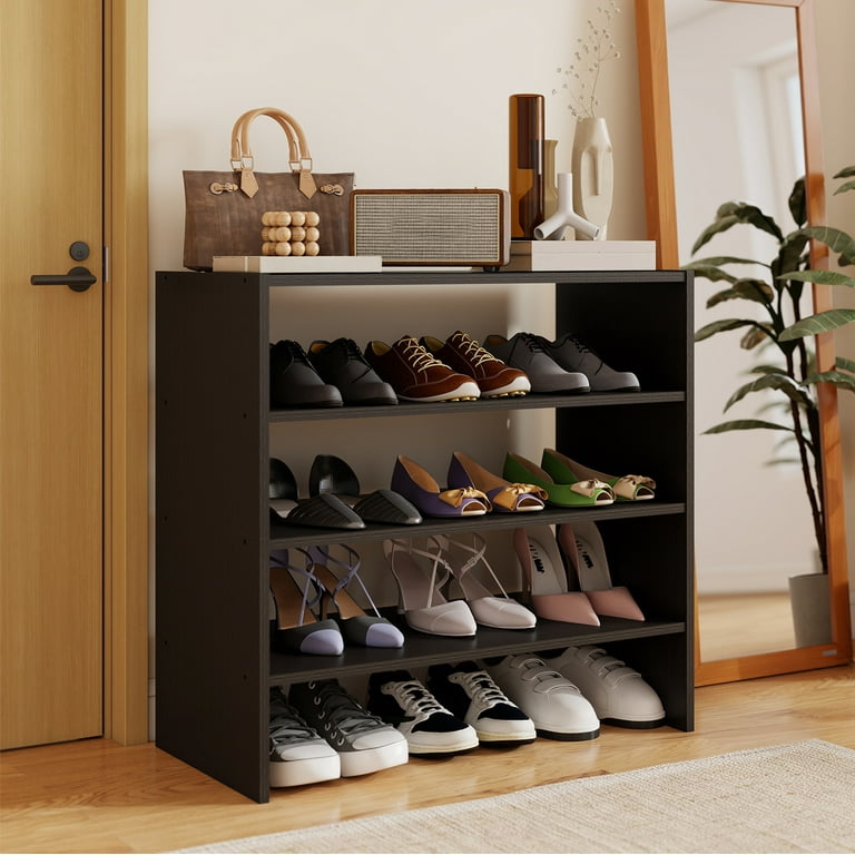 Prilinex 2-Tier Shoe Rack Set of 2, Stackable Wooden Shoe Shelf