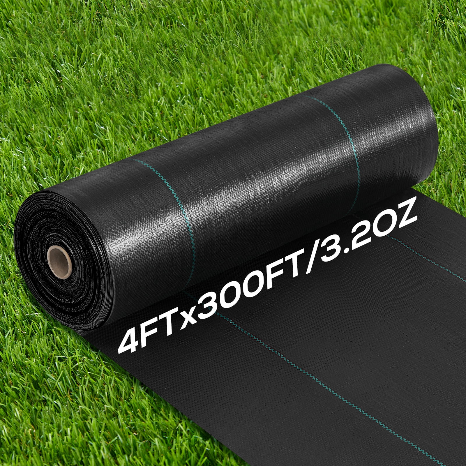 Prilinex 4x300ft Weed Barrier Landscape Fabric, Landscape Fabric Heavy Duty 3.2oz - Woven Ground Cover for Commercial Greenhouse, Underlayment Yard, Garden Barrier Cloth Blocker Mat