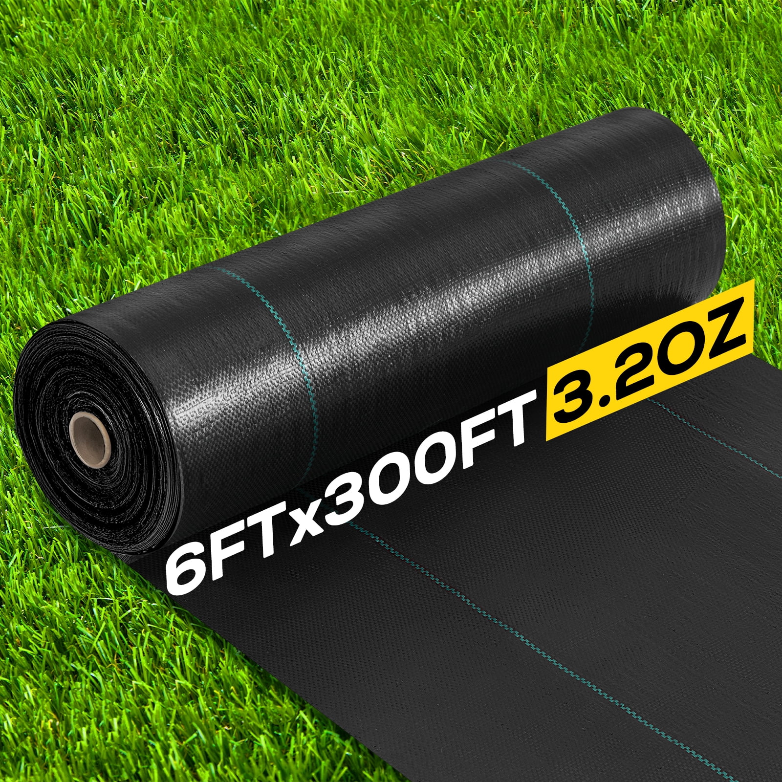 Prilinex 6 x 300ft  Weed Barrier Landscape Fabric - 3.2OZ Heavy Duty Driveway Fabric, Woven Weed Control Ground Cover with High Permeability for Gravel, Garden, Flower Bed
