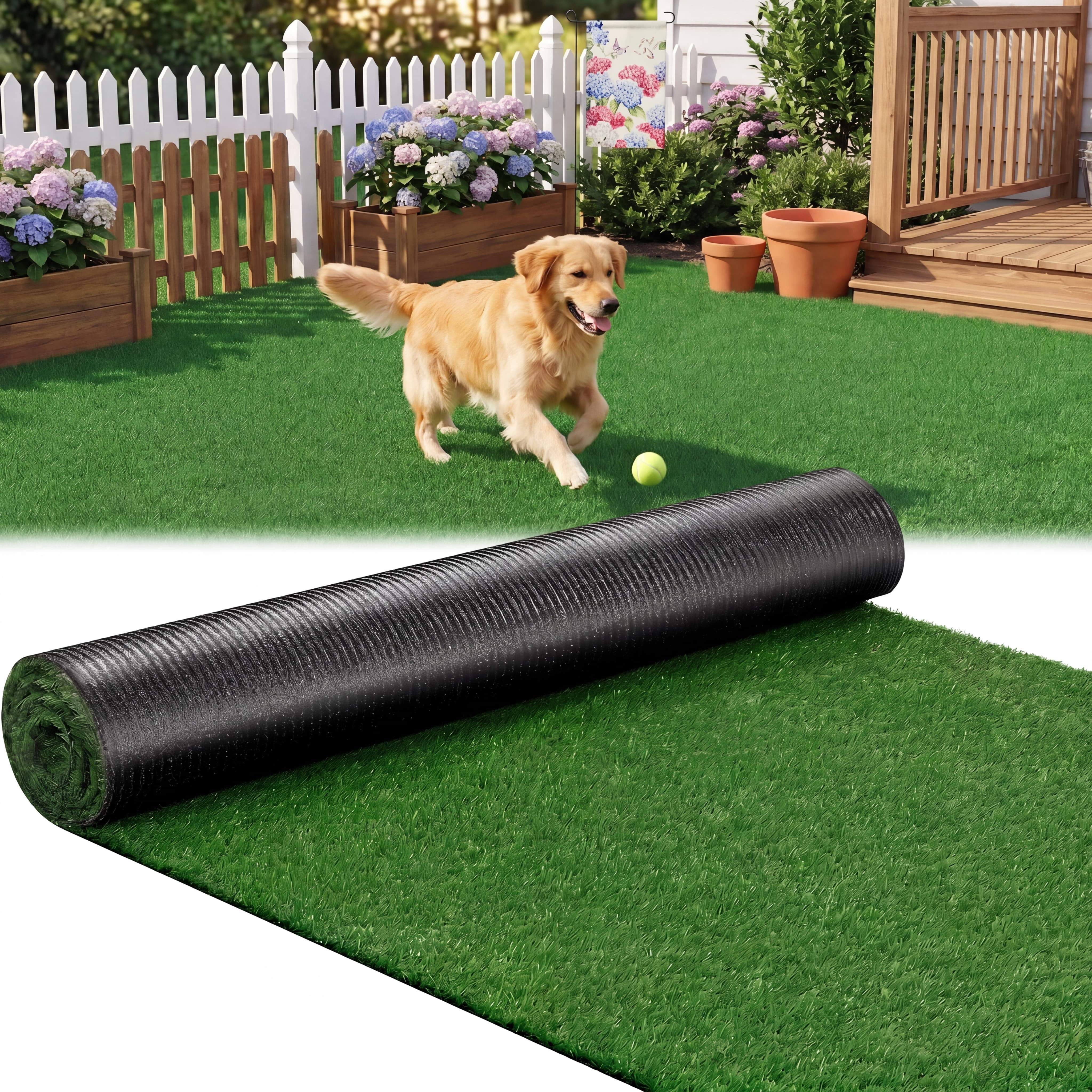 Prilinex 7 x 15 Ft Artificial Grass Turf Waterproof Outdoor Rug Artificial Turf for Dog, 0.4"H