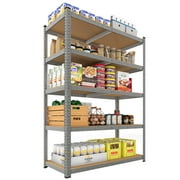 Prilinex 5-Tier Storage Shelves, Heavy Duty Garage Shelving , Adjustable Metal Rack Shelf for Basement, Warehouse,Pantry,72" H x 36" W x 16" D,Gray