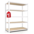 thumbnail image 1 of Prilinex Garage Storage Shelves 5 Tier 28"W x 12"D x 60"H Metal Adjustable Shelf Units Heavy Duty Storage Racks for Kitchen Closet, White, 1 of 8