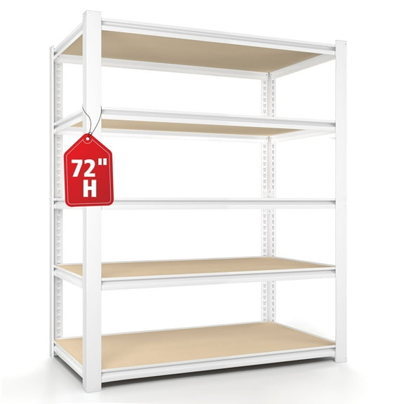 Prilinex Garage Storage Shelves 5 Tier 36"W x 16"D x 72"H Metal Adjustable Shelf Units Heavy Duty Storage Racks for Kitchen Closet, White